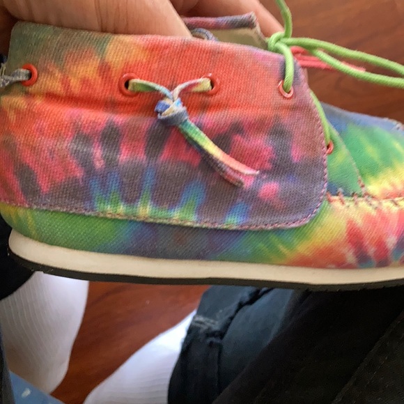 Akid Tie Dye moc canvas lace sneakers kids size 5 - Picture 10 of 16